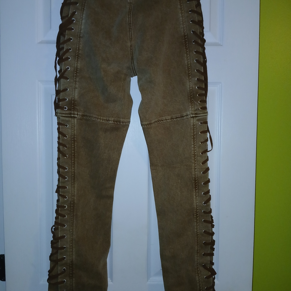 Lace-Up Light Brown Pants